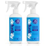 Odor Remover Spray, 16oz (2-Pack). 'Fresh Air' Essential Oil Odor Eliminator for Strong Odors on Fabric, Shoes, Activewear. 'ProvenSafe' Deodorizer for Pets, Kids & Sensitive Gear w/Ionic Silver