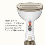 Conair Handheld Garment Steamer for Clothes, Turbo ExtremeSteam 1875W, Portable Handheld Design, Strong Penetrating Steam, White / Champagne