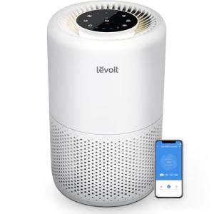 LEVOIT Air Purifier for Home Bedroom, Smart WiFi Alexa Control, Covers up to 916 ft², 3-in-1 Filter with HEPA Sleep Mode for Allergies, Pollutants, Smoke, Dust, 27dB Quiet, Core 200S-P, White