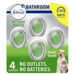 Febreze Small Spaces Air Freshener, Odor-Fighting, Plug In Alternative, Air Fresheners for Home and Bathroom and Kitchen, Closet Air Fresheners, Heavy Duty Pet Scent, 4 Count