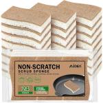 AIDEA Non Scratch Scrub Sponge, 24Count, Natural Sponges for Non Stick Cookware, Sponges Kitchen, Cellulose Sponges for Dishes, Cleaning Sponge for Kitchen, Bathroom, Household