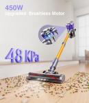MBYULO Cordless Vacuum Cleaner, 450W 40Kpa Powerful Stick Vacuum, Up to 50Mins Rechargeable Battery, Vacuum Cleaners for Home Anti-Tangled Lightweight Handheld for Hardwood Floor, Carpets, Pet Hair