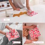 Papaya Reusable Paper Towels 2-Pack - 2 Sheets + 1 Hooks, Quick Drying, No Odor, 1 Sheet Replaces 17 Rolls, Washable Kitchen Cloth, Sustainable Dish Sponge, Eco Friendly Gift