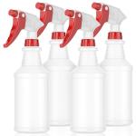 LiBa Spray Bottles (4 Pack,16 Oz), Refillable Empty Spray Bottles for Cleaning Solutions, Hair Spray, Watering Plants, Superior Flex Nozzles, Mist Sprayer, Bleach/Vinegar/Rubbing Alcohol Safe