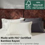 GOKOTTA Queen Size Bed Sheets 4 Piece Set, 100% Rayon Derived from Bamboo, Cooling for Hot Sleepers-Luxury Breathable Soft Sheets, Deep Pocket 16" Fitted Sheet with Elastic Corner Straps, Cream White