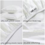 GOKOTTA Queen Size Bed Sheets 4 Piece Set, 100% Rayon Derived from Bamboo, Cooling for Hot Sleepers-Luxury Breathable Soft Sheets, Deep Pocket 16" Fitted Sheet with Elastic Corner Straps, Cream White