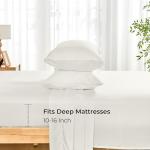 GOKOTTA Queen Size Bed Sheets 4 Piece Set, 100% Rayon Derived from Bamboo, Cooling for Hot Sleepers-Luxury Breathable Soft Sheets, Deep Pocket 16" Fitted Sheet with Elastic Corner Straps, Cream White