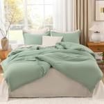 Litanika King Size Comforter Set Sage Green, 3 Pieces Lightweight Solid Comforter King Size, All Season Fluffy Down Alternative Comforter Bed Set Quilt Blanket