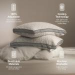 Coop Home Goods Eden Cool Adjustable Pillow, King Size - Adjustable Memory Foam with Gel Infusion - Soft Breathable Lulltra Fabric - Ideal for All Sleepers - Eco-Friendly CertiPUR-US Certified