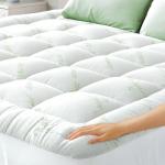 Ultra Soft Full Size Mattress Topper - Viscose Made from Bamboo Pillow Top Mattress Pad for Back Pain Relief - Naturally Cooling for Hot Sleepers, Green