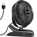 BESKAR Small Clip on Fan, 3 Speeds USB Fans with Strong Airflow, Clip & Desk Fans USB Plug in with Sturdy Clamp - Ultra Quiet operation for Office Dorm Bedroom Stroller