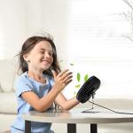 SLENPET 6 inch USB Desk Fan, 4 Speeds, Ultra-quiet, 90° Adjustment for Better Cooling, Portable Mini Powerful Desktop Table Fan, Small Personal Fan for Home Office, Metal Base, Black