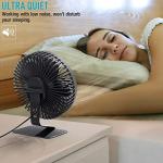 SLENPET 6 inch USB Desk Fan, 4 Speeds, Ultra-quiet, 90° Adjustment for Better Cooling, Portable Mini Powerful Desktop Table Fan, Small Personal Fan for Home Office, Metal Base, Black
