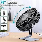 SLENPET 6 inch USB Desk Fan, 4 Speeds, Ultra-quiet, 90° Adjustment for Better Cooling, Portable Mini Powerful Desktop Table Fan, Small Personal Fan for Home Office, Metal Base, Black