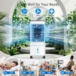 Portable Air Conditioners, 3-IN-1 Evaporative Air Cooler, 2.5 Gal Fast Cooling Portable AC Unit w/Remote & Timer, 3 Speed Quiet Swamp Cooler, Windowless Air Conditioner Fan for Room Office Garage