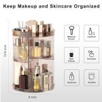 360° Rotating Makeup Organizer with Adjustable Height