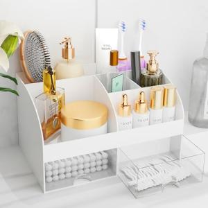 White Makeup Organizer with Drawers for Vanity
