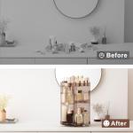 360° Rotating Makeup Organizer with Adjustable Height