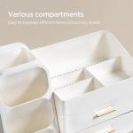 Stylish White Makeup Organizer with Brush Holder