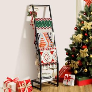 5-Tier Wooden Blanket Ladder for Home Decor