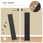 Narrow 67" Tall Black Storage Cabinet with Doors