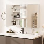 Large Mirrored Wall-Mounted Medicine Cabinet with Shelves