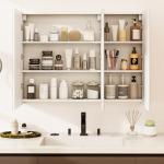 Large Mirrored Wall-Mounted Medicine Cabinet with Shelves