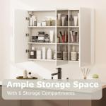 Large Mirrored Wall-Mounted Medicine Cabinet with Shelves