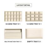 Stackable Velvet Jewelry Organizer Tray Set of 4