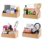 Bamboo Makeup Organizer with Multiple Compartments