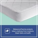 Sealy Baby Cool Comfort Cooling Crib Mattress Protector Pad and Toddler Bed Cover, Infant and Newborn Waterproof Durable Comfortable Topper, Machine Washable and Dryer Friendly, 52x28”- White