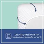 Sealy Baby Cool Comfort Cooling Crib Mattress Protector Pad and Toddler Bed Cover, Infant and Newborn Waterproof Durable Comfortable Topper, Machine Washable and Dryer Friendly, 52x28”- White