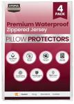 Utopia Bedding Waterproof Queen Size Pillow Protectors Zippered (4 Pack, White), Dust Mite and Bed Bug Proof Pillow case Protectors, Moisture Wicking Pillow Encasement Covers 20 x 28 Inches