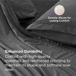 Bedsure Deep Pocket Queen Sheets Set - Fits Mattresses Up to 21 Inches Thick - 4 Piece GentleSoft Bed Sheets, Moisture Wicking, Soft & Cooling Bedsheet & Pillowcases, Easy & Secure Fit, Grey