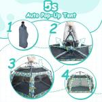 Funsland Baby Playpen Pop-up Tent - Outdoor & Indoor Play Tent for Beach with Canopy Travel Bag Portable Play Yard for Babies & Toddlers (Forest)