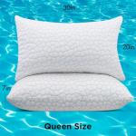 SUPA MODERN Cooling Bed Pillows for Sleeping 2 Pack Shredded Memory Foam Pillows Queen Size Set of 2, Adjustable Cool Pillow for Side Back Stomach Sleepers Luxury firm Gel Pillows for Neck Pain Relief