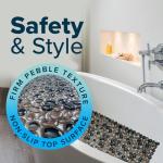 SlipX Solutions Extra Long Deep Foot Massager Bath Tub & Shower Mat 38x17 | Non-Slip, 188 Suction Cups | Feels Great on Tired Feet, Looks Like River Rock | Machine Washable, Bronze Pebbles