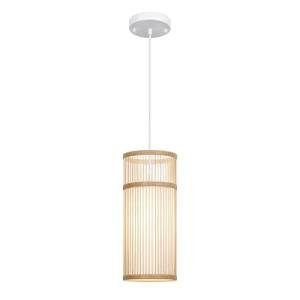 Lumivill Bamboo Pendant Light - Mini Pendant Lights Bedroom - Natural Elegant Woven Pendant Light; Wood Pendant Light for Home Decor