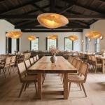 Teru Ji Kaikang Hand Woven Bamboo Pendant Light,23.62 in Bamboo Rattan Ceiling Hanging Light Hand Woven Wicker Chandelier for Living Room Kitchen Dining Room Farmhouse