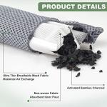 12 Pack Charcoal Shoe Deodorizer Bags, Shoe Odor Eliminator,Drawer Deodorizers, Activated Charcoal Odor Absorber for Gym Bag, Car, Pet, Closet
