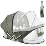 ISELECTOR Portable Baby Bassinet Travel Baby Bed, Baby Cribs Travel Pod for Outdoors Baby Lounger Infant Travel Bed with Mosquito Net and Sunshade Canopy, Lightweight Washable Foldable
