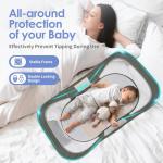 ISELECTOR Portable Baby Bassinet Travel Baby Bed, Baby Cribs Travel Pod for Outdoors Baby Lounger Infant Travel Bed with Mosquito Net and Sunshade Canopy, Lightweight Washable Foldable