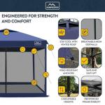 KAMPKEEPER 10x10 Pop Up Canopy with Mosquito Netting,Instant Outdoor Screen Tent Sun Shade for Events Patio Camping Picnic,Gazebo with 4 Sandbags,1 Wheeled Bag(Navy Blue)