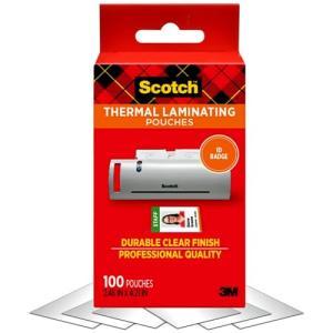 Scotch: 100 ct 2.3×3.7″ 5 mil Card Pouches
