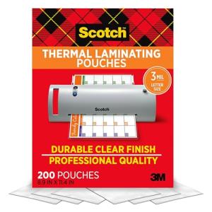 Scotch: 200 ct 8.9×11.4″ 3 mil Thermal Pouches