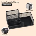 Comix 3‑Compartment Pen & Pencil Cup Black