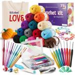 Beginner Crochet Kit – 1500 yd Yarn + 21 Hooks