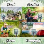 Solar Animal Repeller Outdoor - Ultrasonic Motion Activated Deterrent with Flashing LED Light - Waterproof Yard & Garden Protector for Deer, Cat, Squirrel, Rodents (1 Pack)