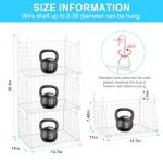 3-Tier Hanging Laundry Basket Organizer：Foldable Wire Shelf Laundry Room Organizer with 360°Rotating Hooks Space Saving Over Washer and Dryer Shelves - Laundry Organization and Storage, White Patent