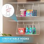 3-Tier Hanging Laundry Basket Organizer：Foldable Wire Shelf Laundry Room Organizer with 360°Rotating Hooks Space Saving Over Washer and Dryer Shelves - Laundry Organization and Storage, White Patent